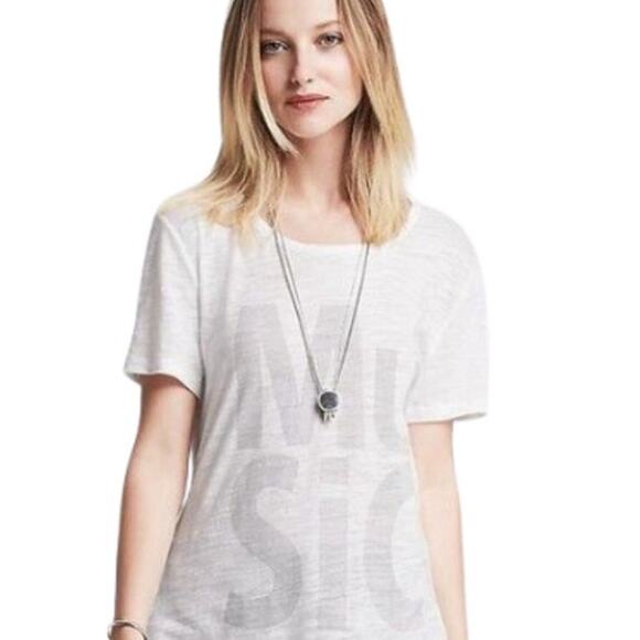 Banana Republic "Music" Modal Burn Out Baby Tee Size XS - Picture 1 of 7